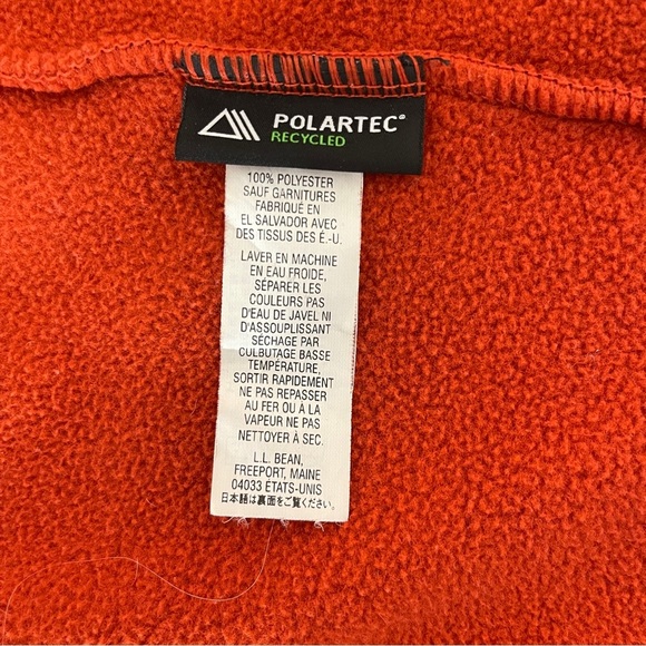 LL Bean Fleece Vest Womens 2XL Full Zip Polartec Outdoor Hiking Jacket Orange - Picture 7 of 7